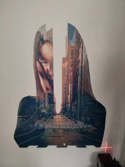 Druk na ścianie - Druk na ścianie: Podwójna ekspozycja – miasto w kobiecej sylwetce